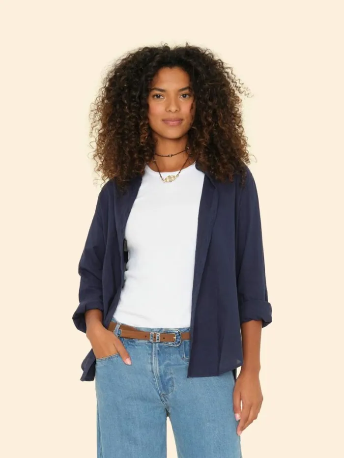 Xirena Navy Beau Shirt Women Shirts