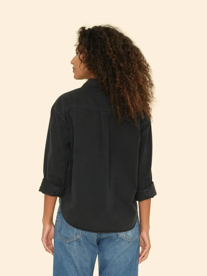 Xirena Washed Black Asher Twill Shirt Women Shirts